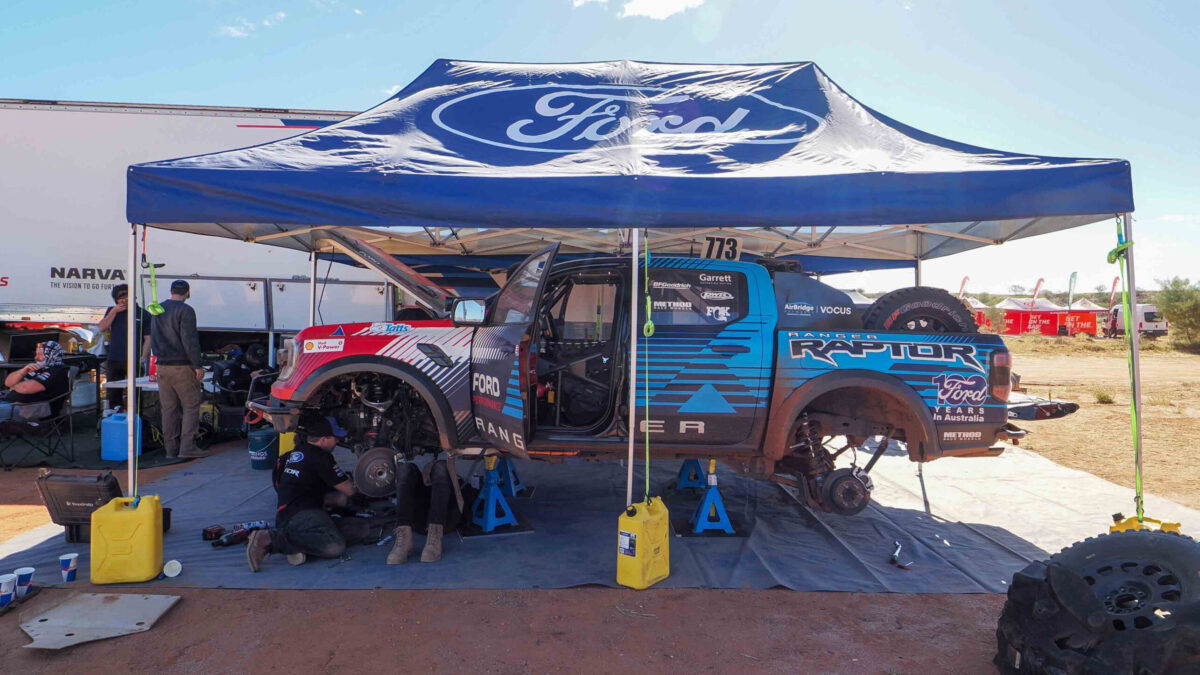 Photo of Ford Performance Ranger Raptor in the pits and wheels off